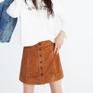 Madewell Metropolis Velveteen Snap Front Mini sz 0